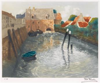 FRITS THAULOW Two color aquatints.